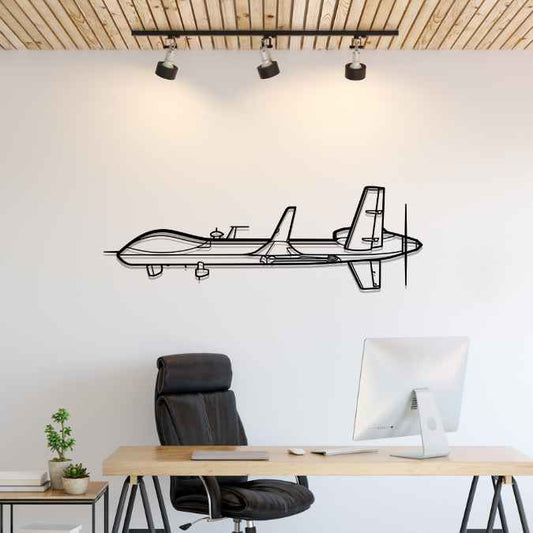 MQ-9B Reaper Silhouette Metal Wall Art