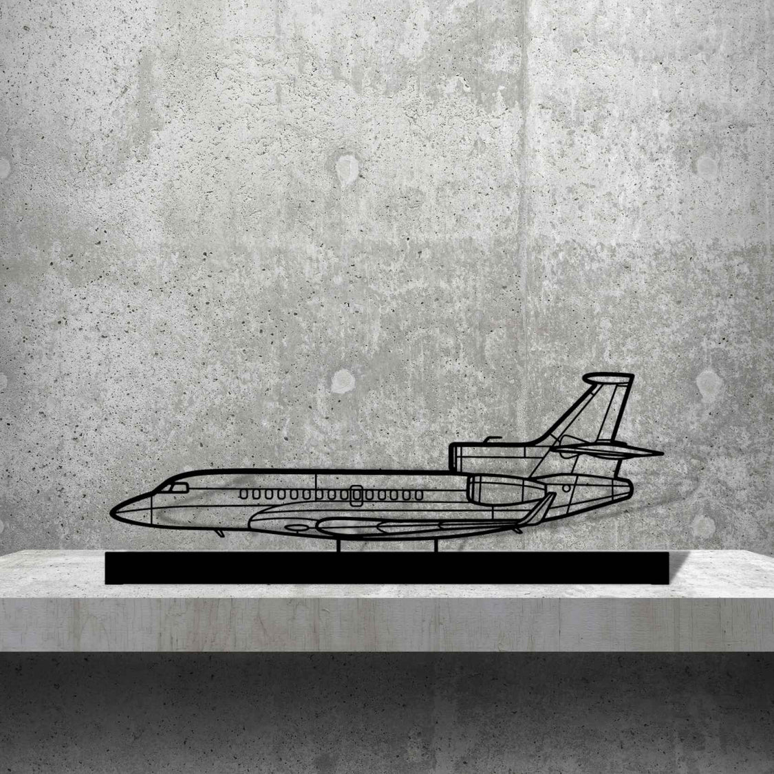 Falcon 7X Silhouette Metal Art Stand