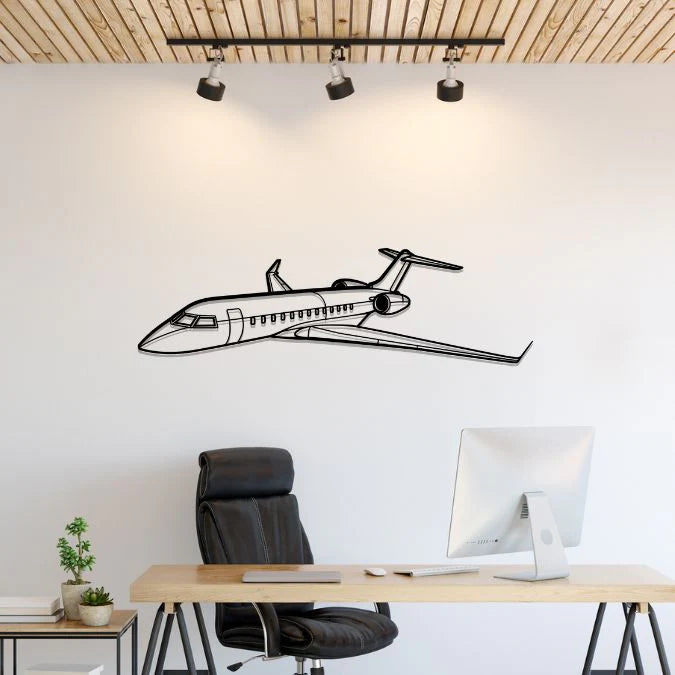 Global Express XRS Angle Silhouette Metal Wall Art