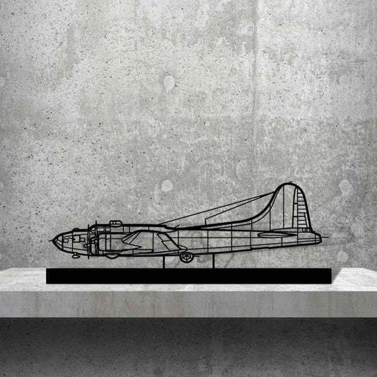 B-17 Silhouette Metal Art Stand