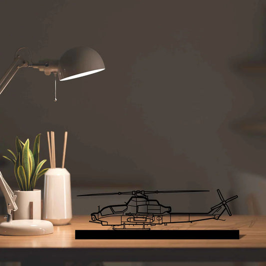 AH-1Z Viper Silhouette Metal Art Stand
