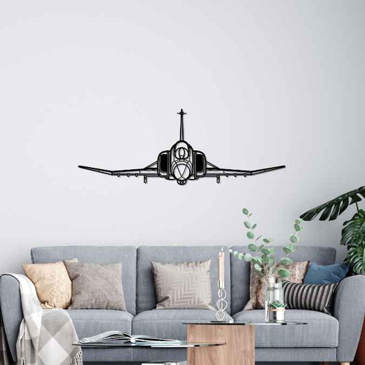 F-4 Phantom Front Silhouette Metal Wall Art