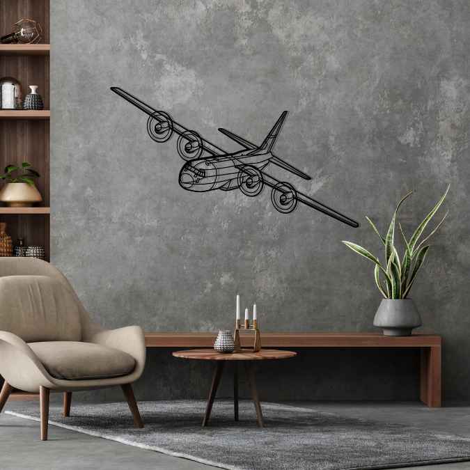 C-130H2 Angle Silhouette Metal Wall Art
