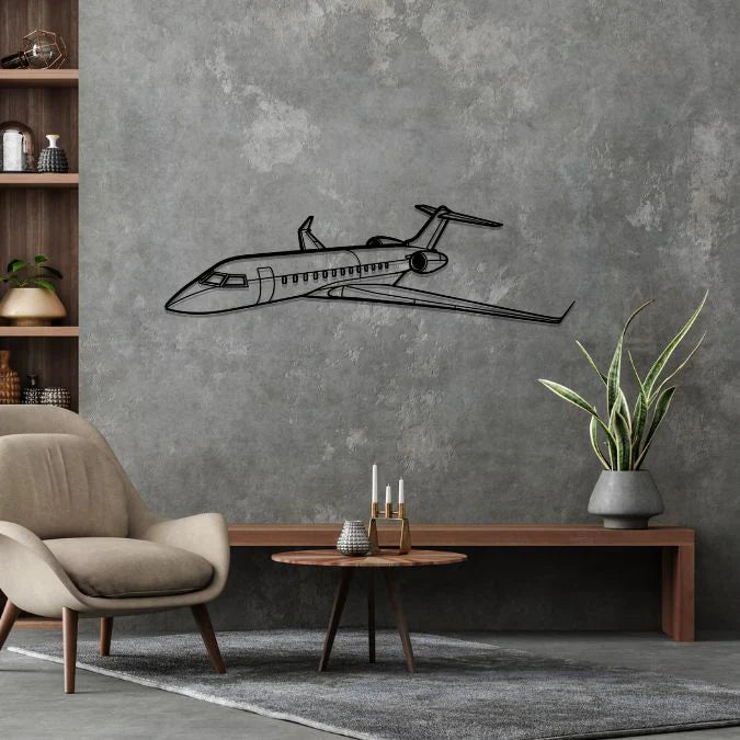 Global Express XRS Angle Silhouette Metal Wall Art