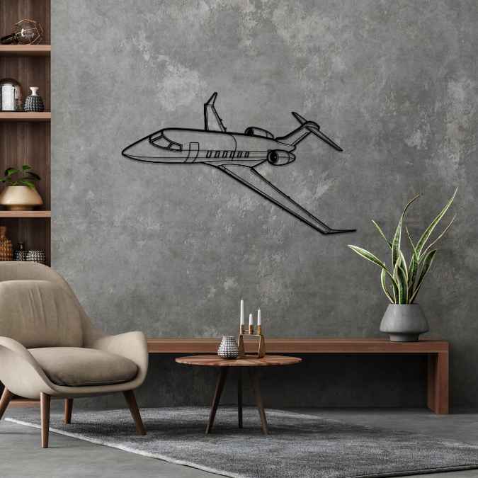 Challenger 350 Angle Silhouette Metal Wall Art