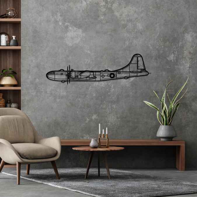 B-29 Superfortress 1944 Silhouette Metal Wall Art