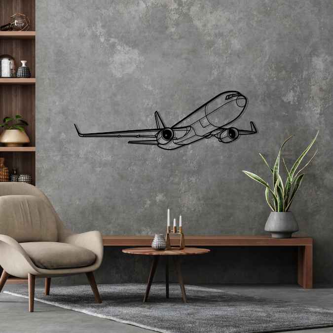 767-300F Angle Silhouette Metal Wall Art