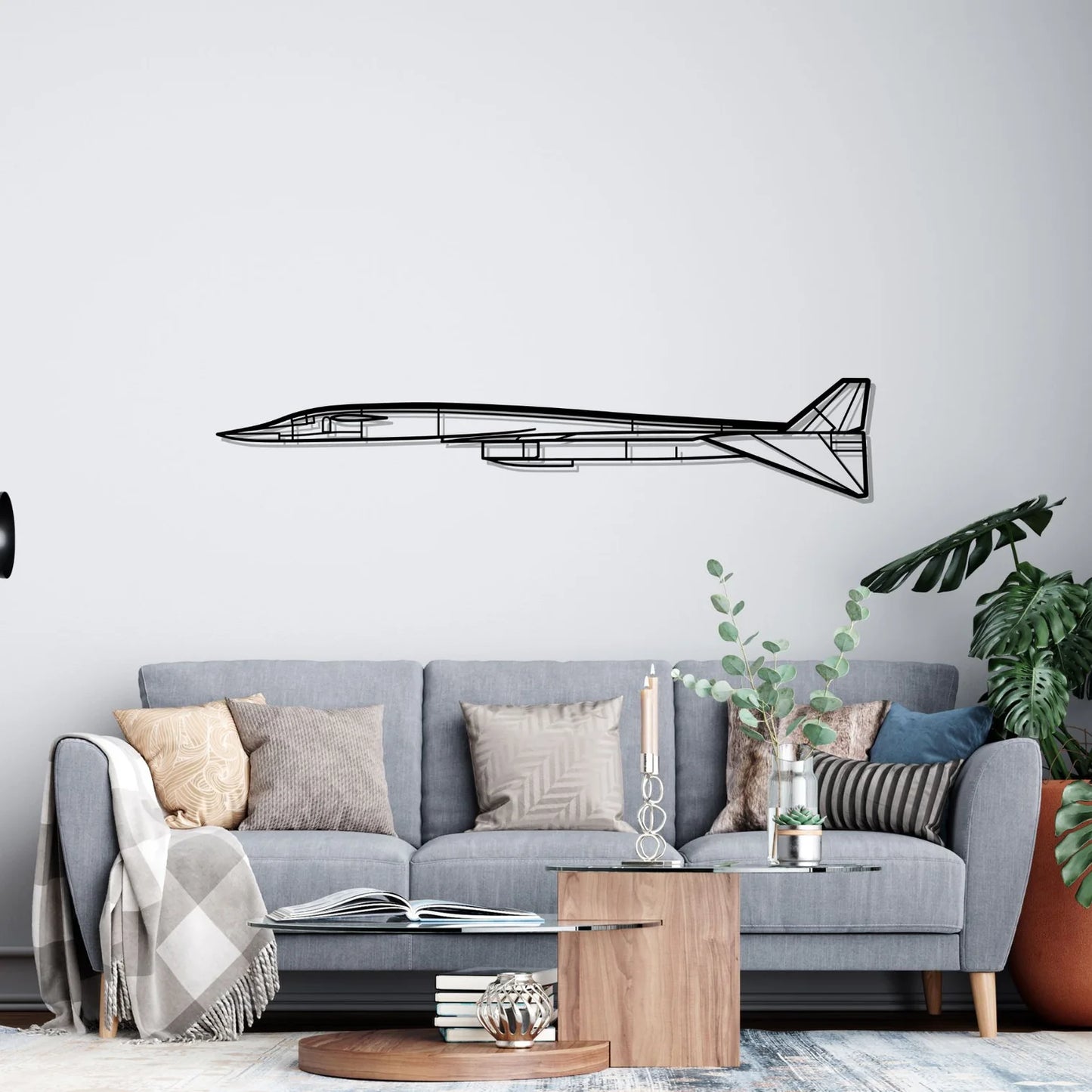 XB70 Valkyrie Silhouette Metal Wall Art