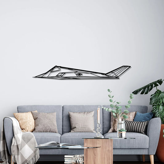 F-117 Nighthawk Silhouette Metal Wall Art
