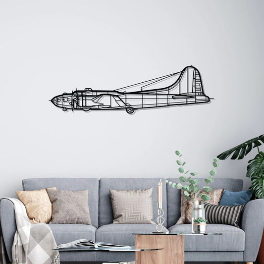 B-17 Silhouette Metal Wall Art
