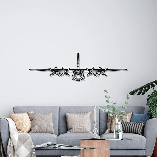 C-130H Hercules Front Silhouette Metal Wall Art