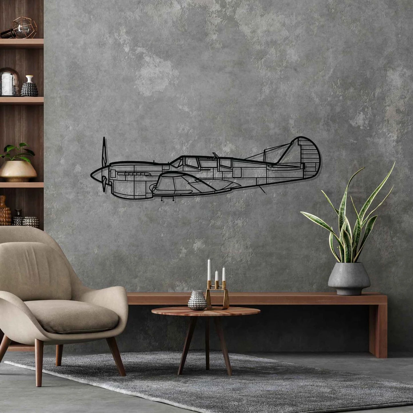 TP-40N Warhawk Silhouette Metal Wall Art