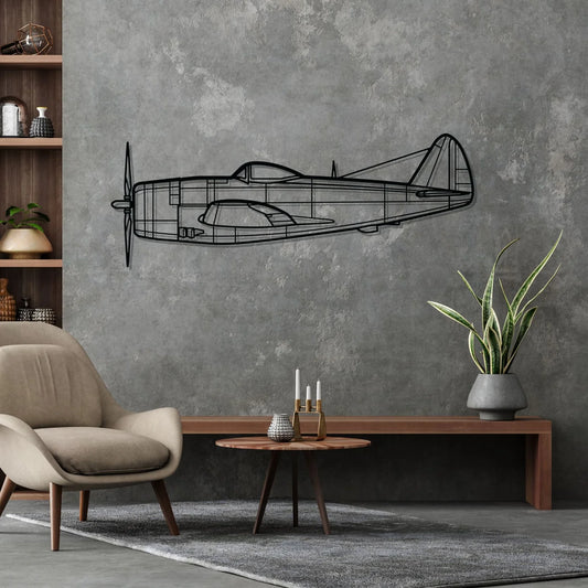 P-47D Silhouette Metal Wall Art