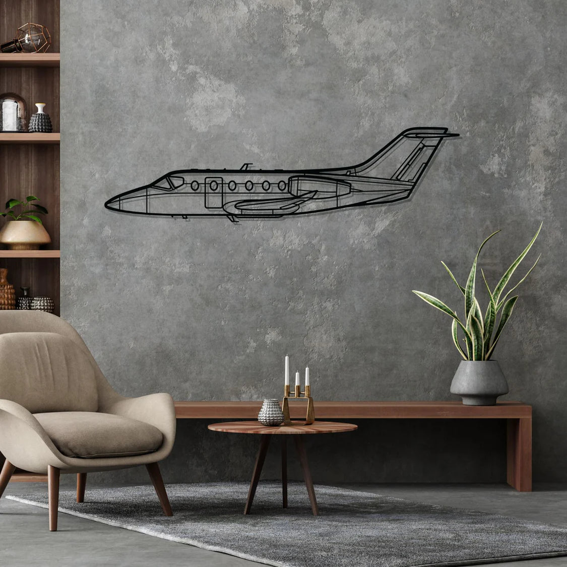 Hawker 400 Silhouette Metal Wall Art