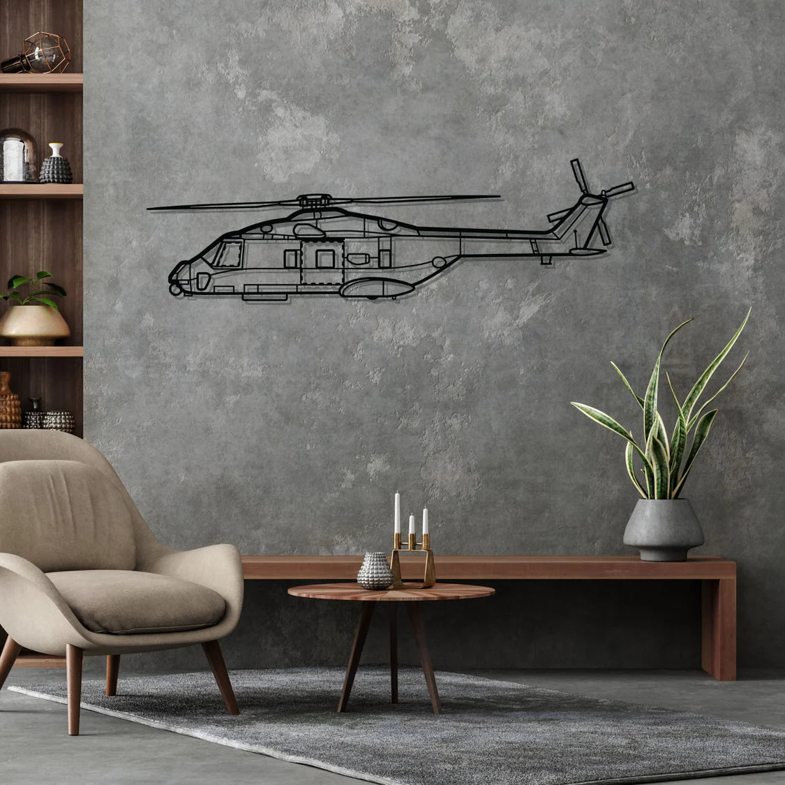 NH90 NFH Silhouette Metal Wall Art