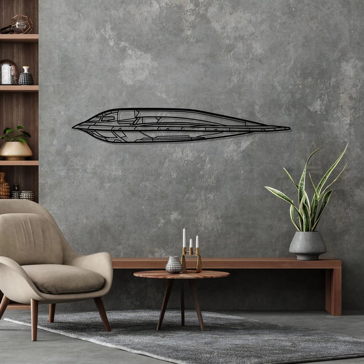 B-2 Spirit Stealth Bomber Silhouette Metal Wall Art