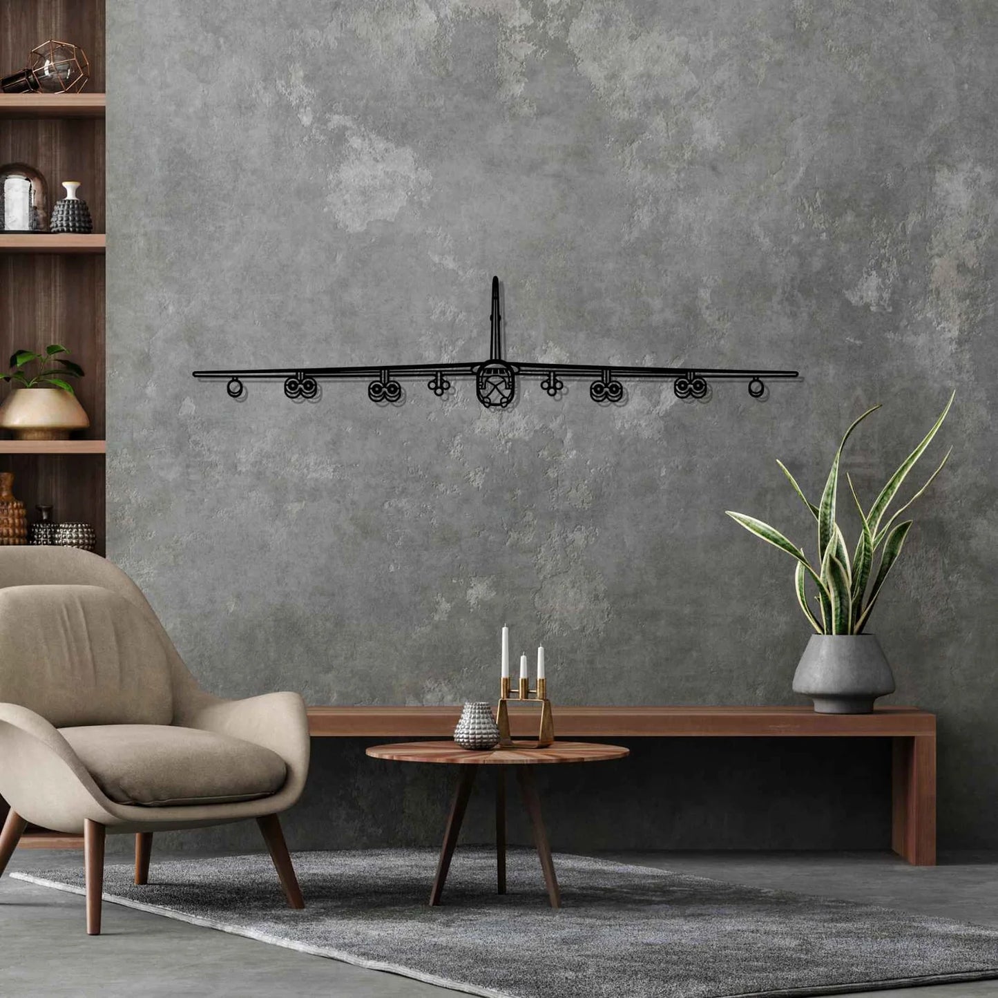 B-52H Stratofortress front Silhouette Metal Wall Art