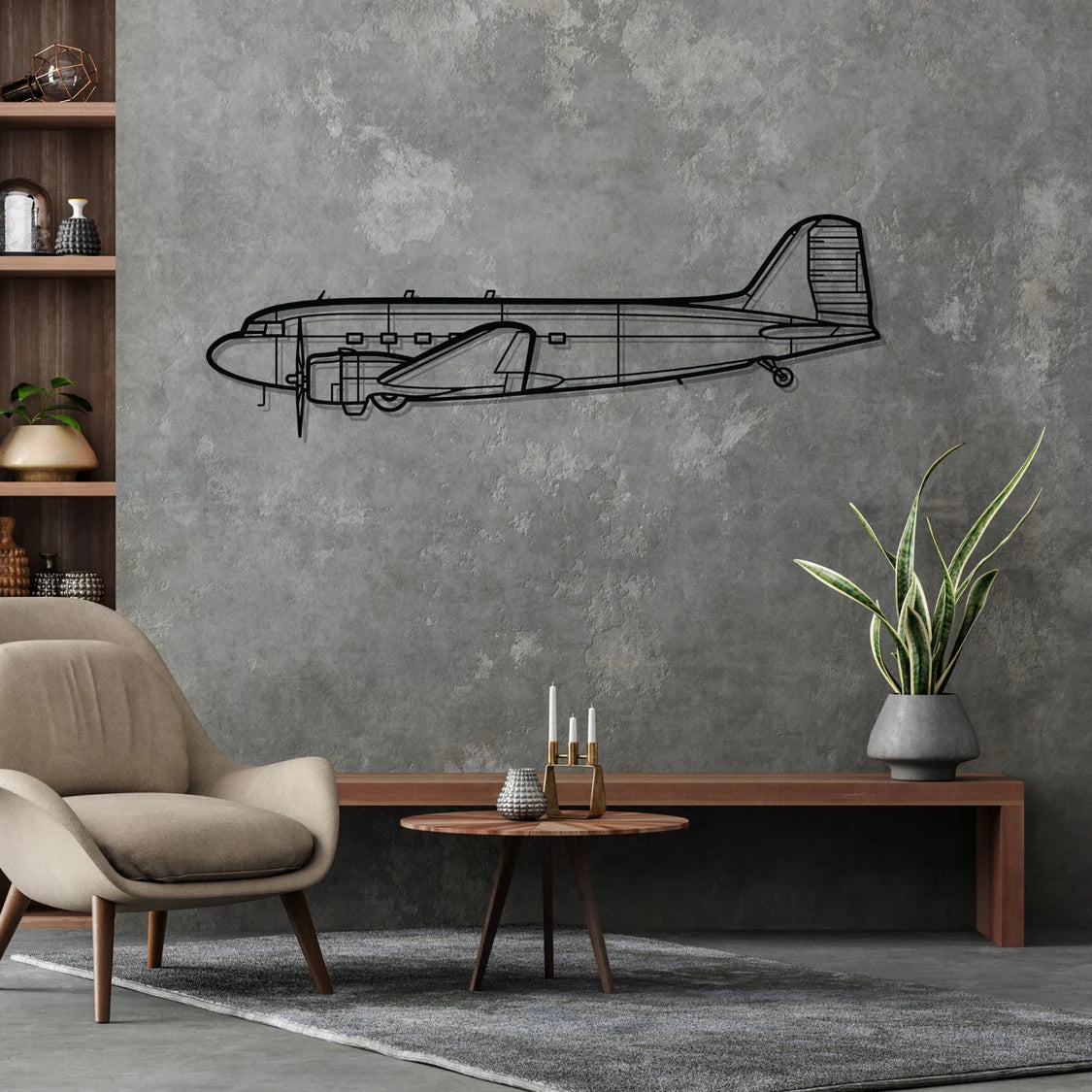 DC-3C Silhouette Metal Wall Art