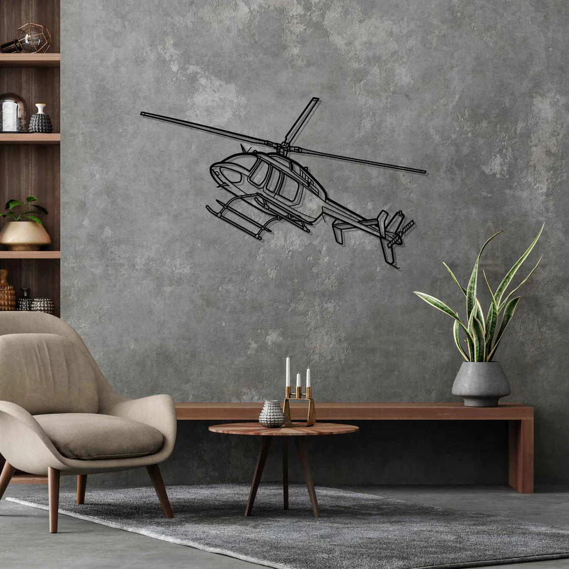 407GX Angle Silhouette Metal Wall Art