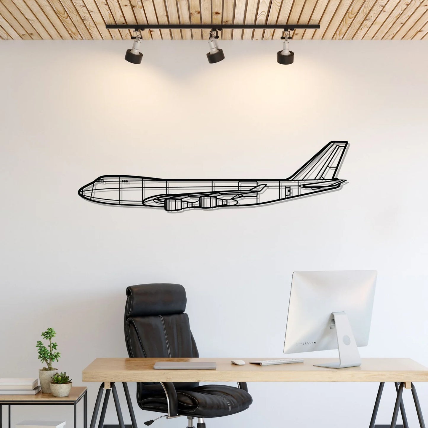 747-400F Silhouette Metal Wall Art