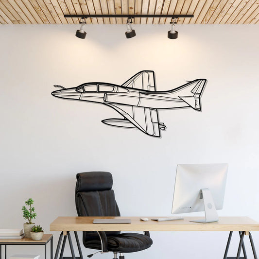 TA-4J Skyhawk Angle Silhouette Metal Wall Art
