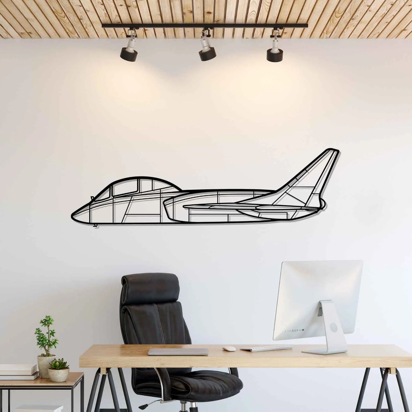 F7U-3 Cutlass Silhouette Metal Wall Art