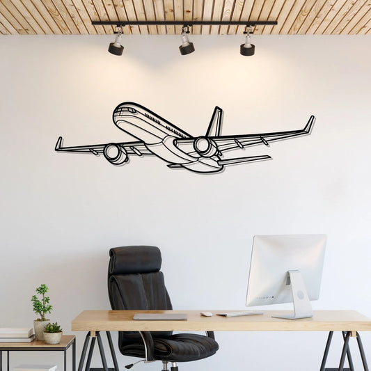 757-200 Angle Silhouette Metal Wall Art