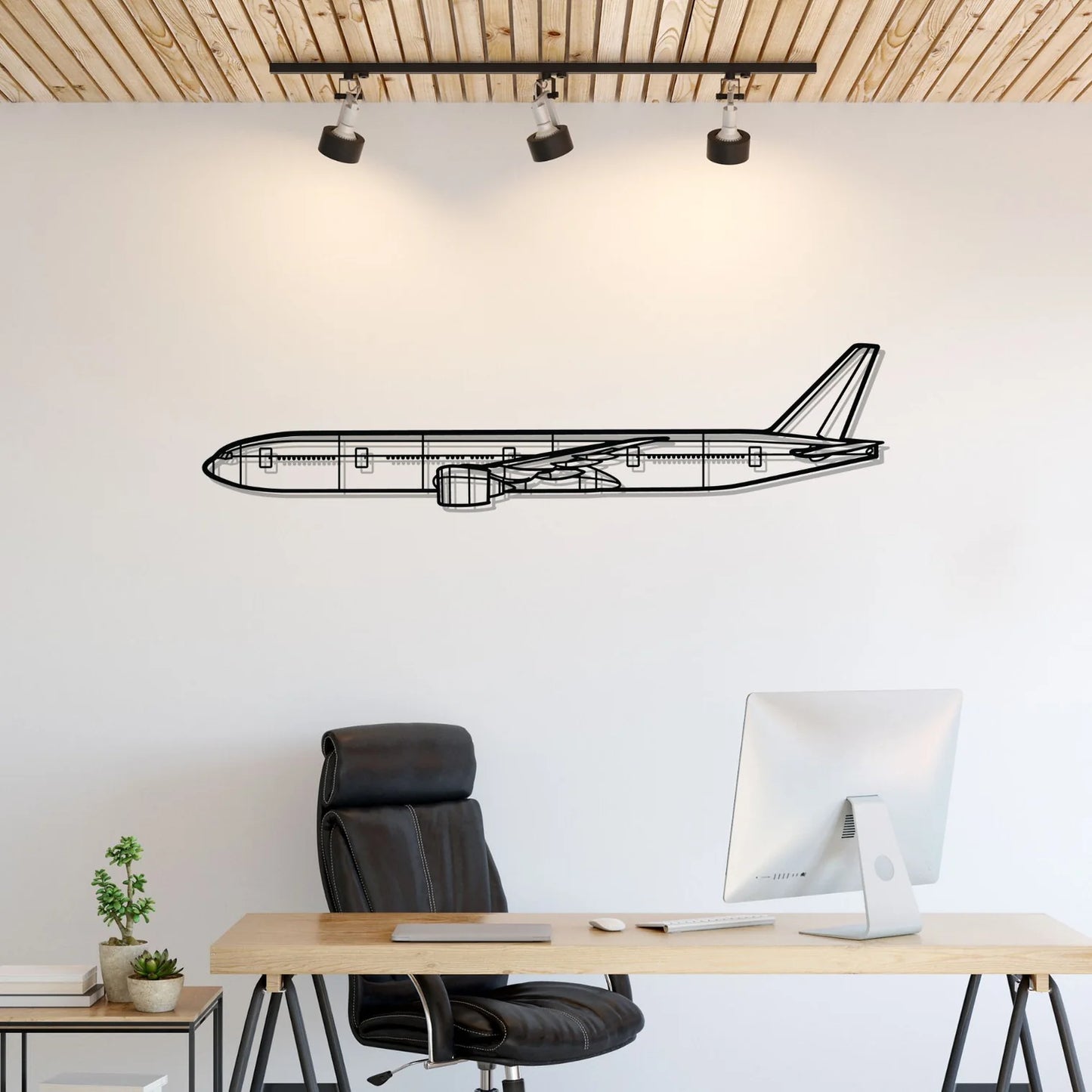 777-300ER Silhouette Metal Wall Art