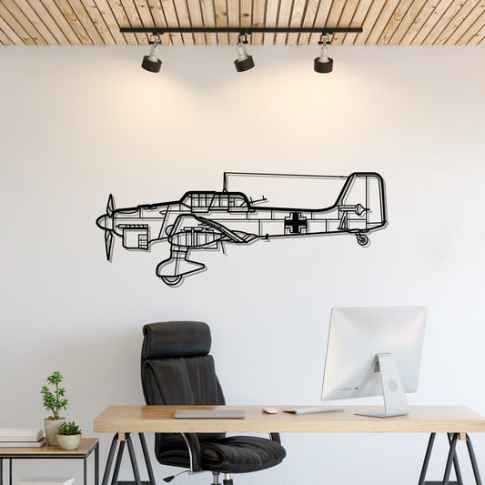 Stuka JU-87 Silhouette Metal Wall Art
