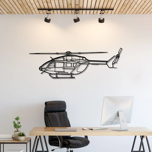 EC-145 Silhouette Metal Wall Art