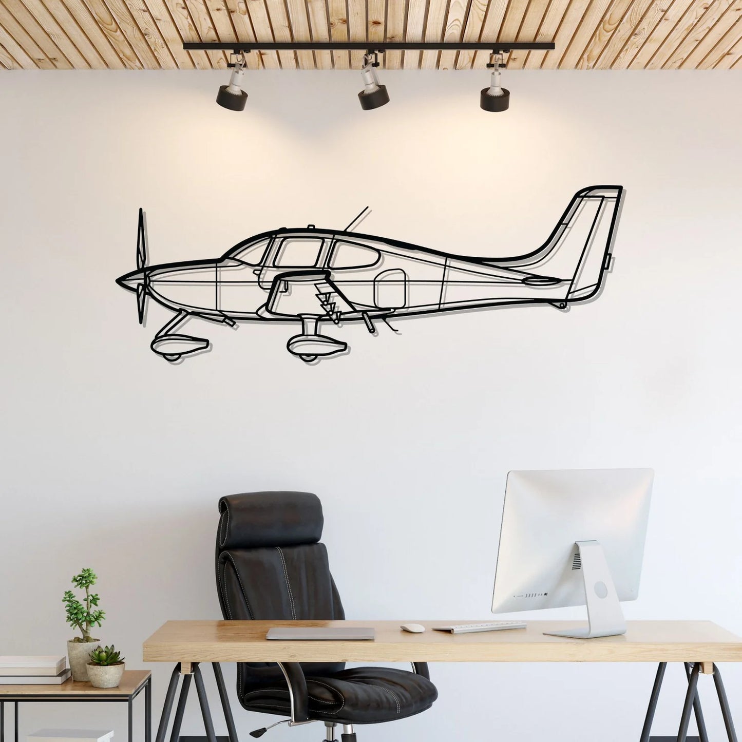 SR22 Silhouette Metal Wall Art
