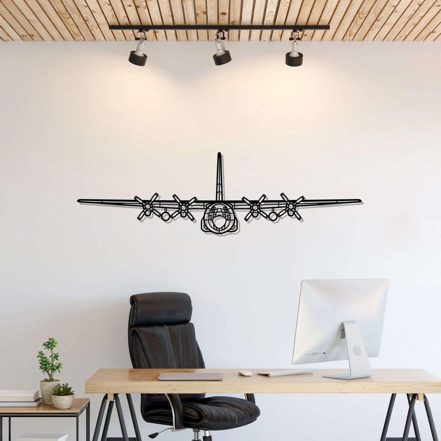 C-130H Hercules Front Silhouette Metal Wall Art