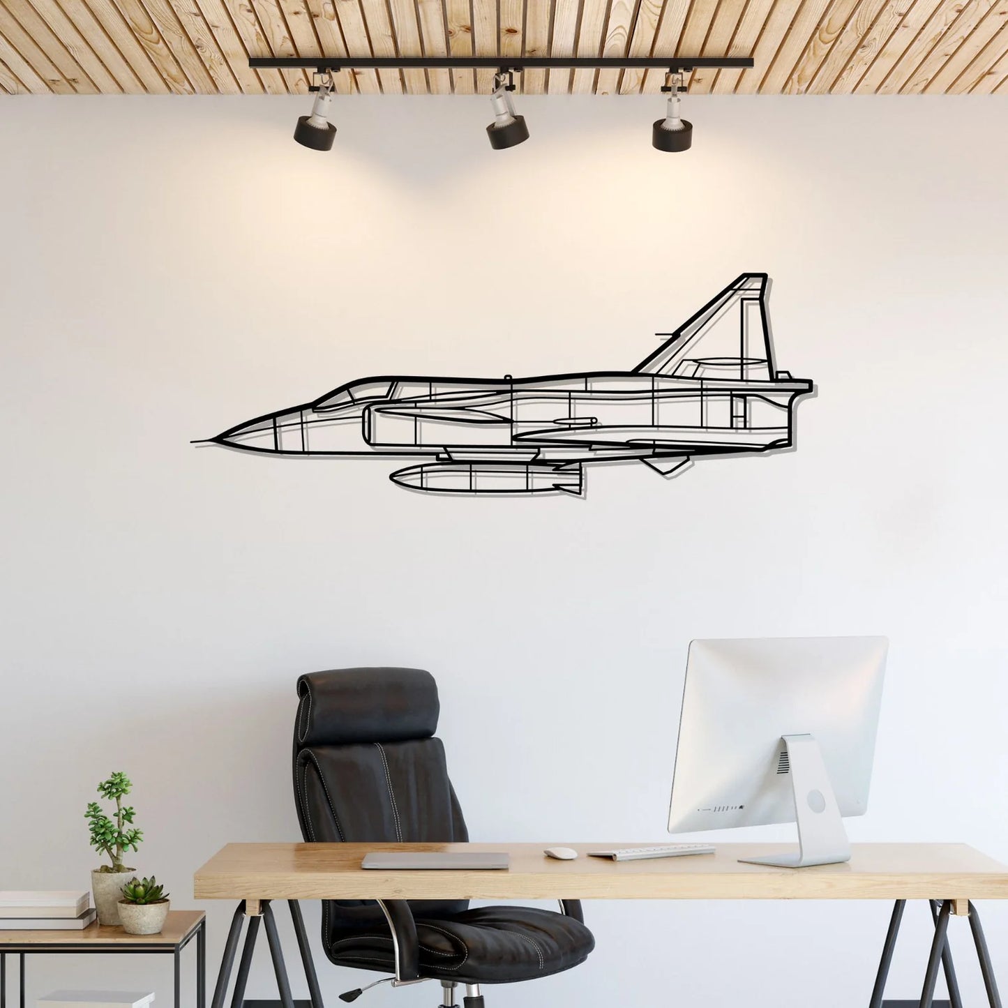 JA37 C Viggen Fighter Silhouette Metal Wall Art