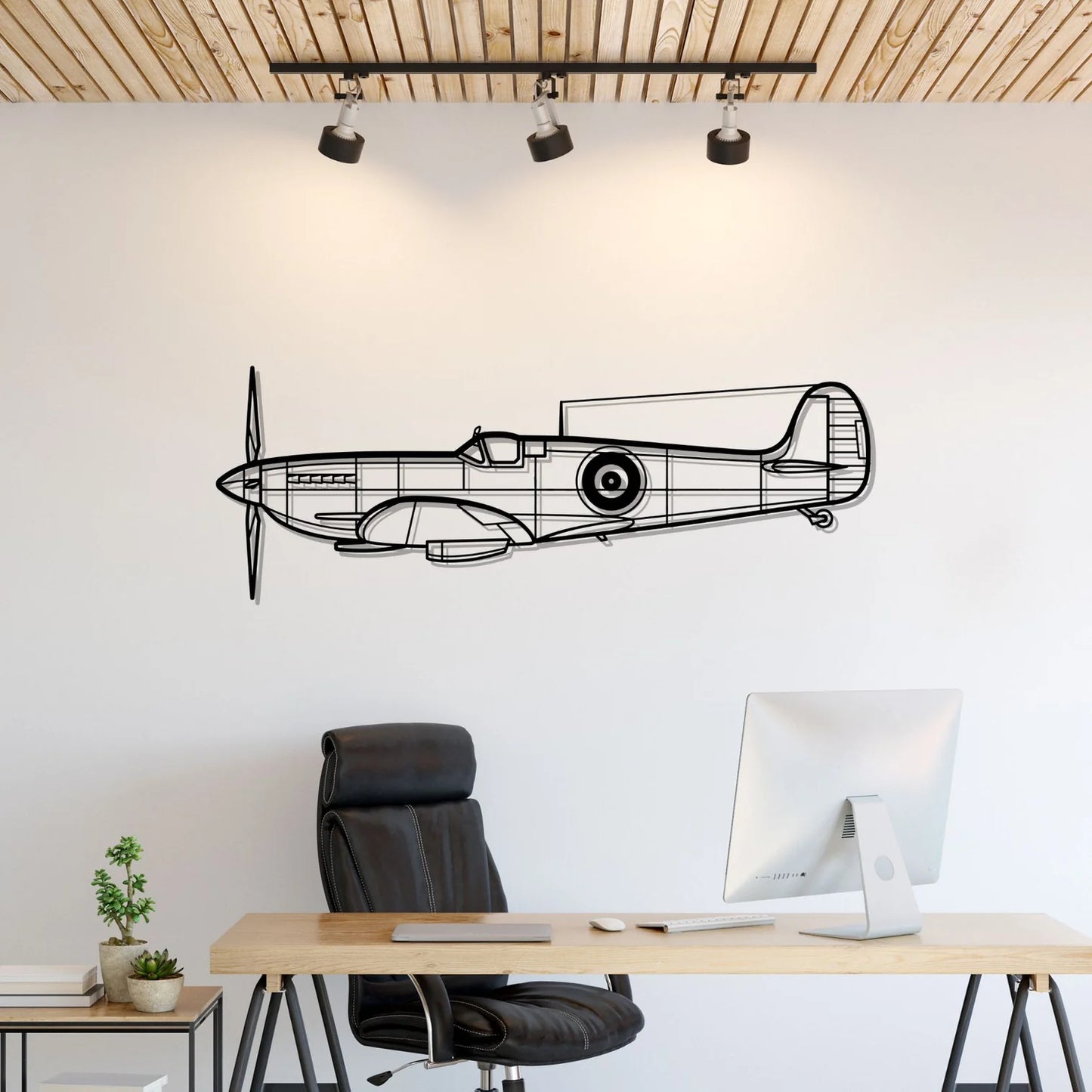 Spitfire MK IX ALT Silhouette Metal Wall Art