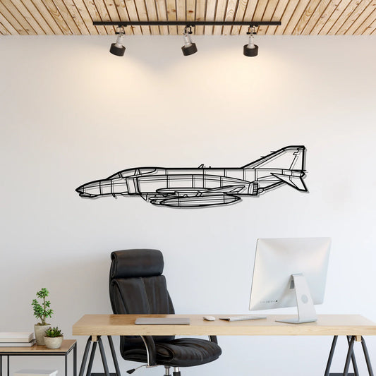 F-4B Phantom 2 Navy Silhouette Metal Wall Art