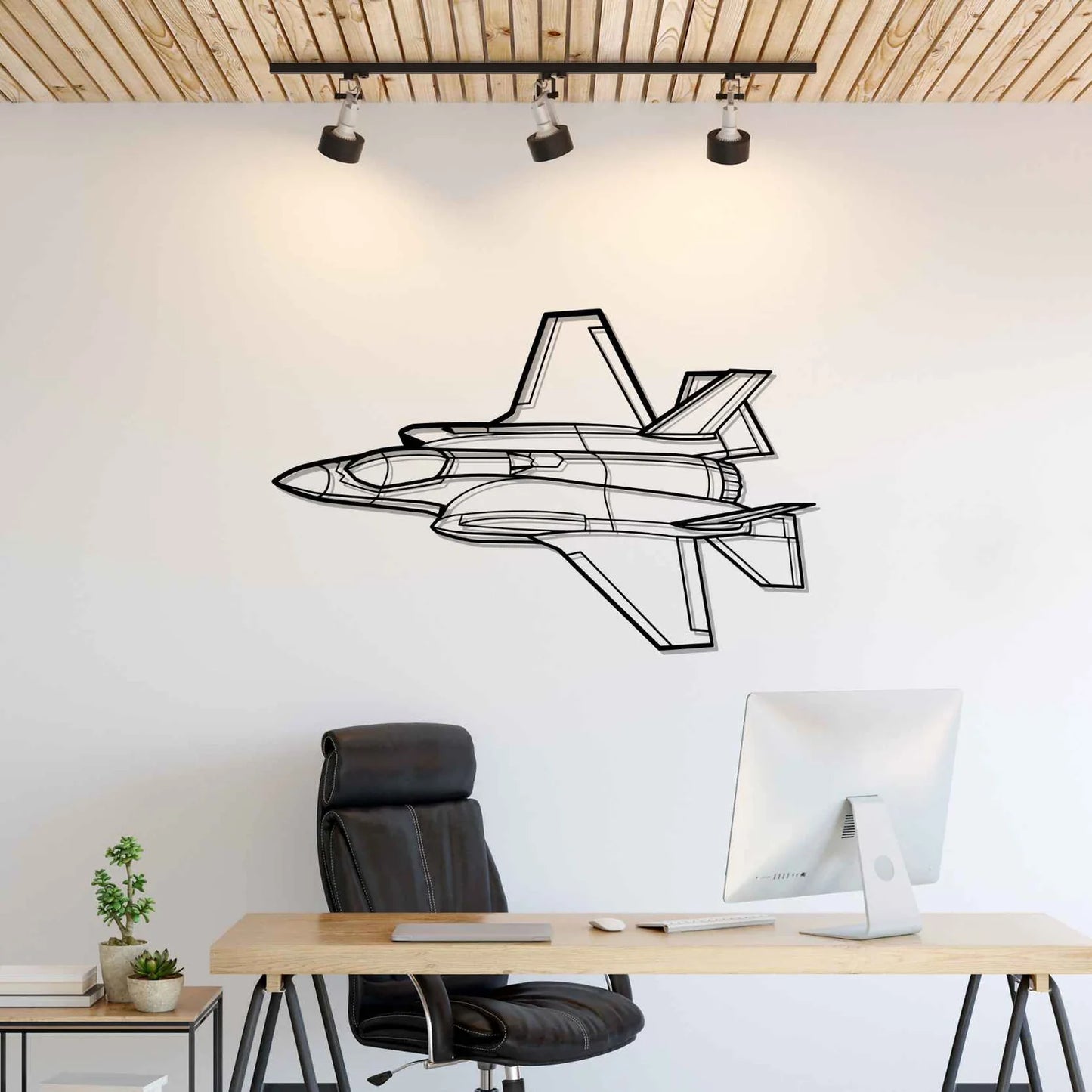 F-35A Lightning II Angle Silhouette Metal Wall Art