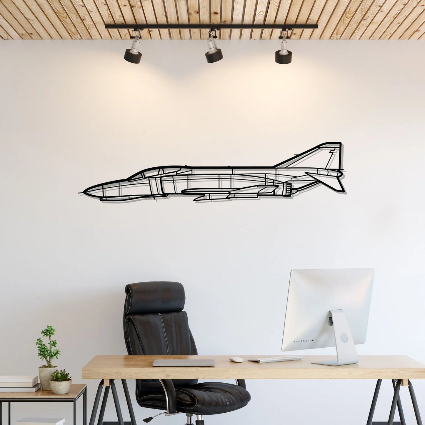 F-4C Phantom II Silhouette Metal Wall Art