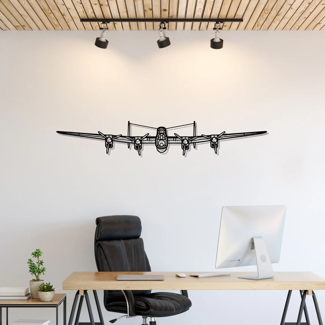 Lancaster MK I Front Silhouette Metal Wall Art