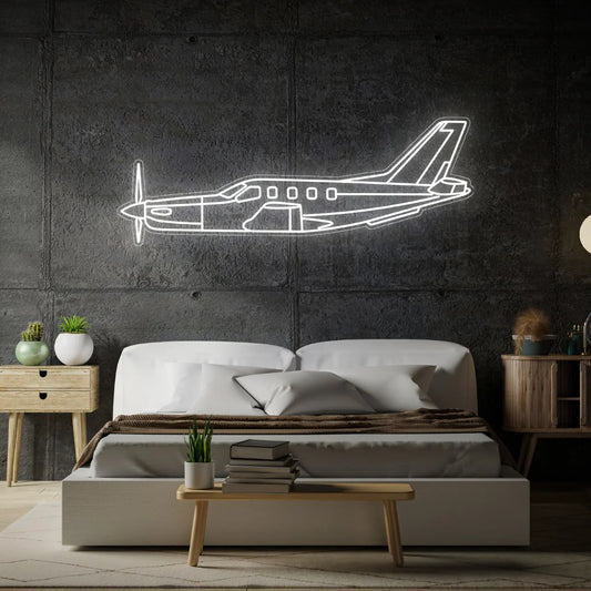 TBM 850 Neon Silhouette