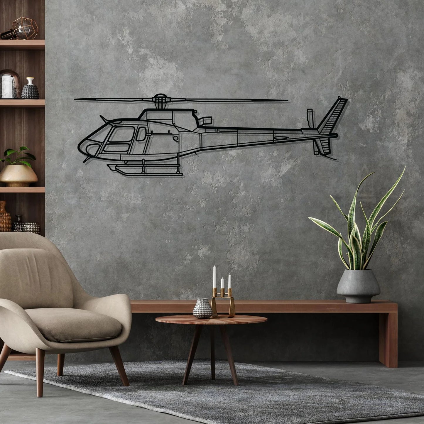 AS 350 B3 Silhouette Metal Wall Art