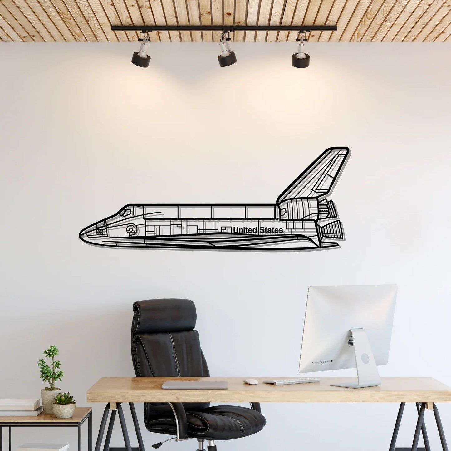 Space Shuttle Silhouette Metal Wall Art