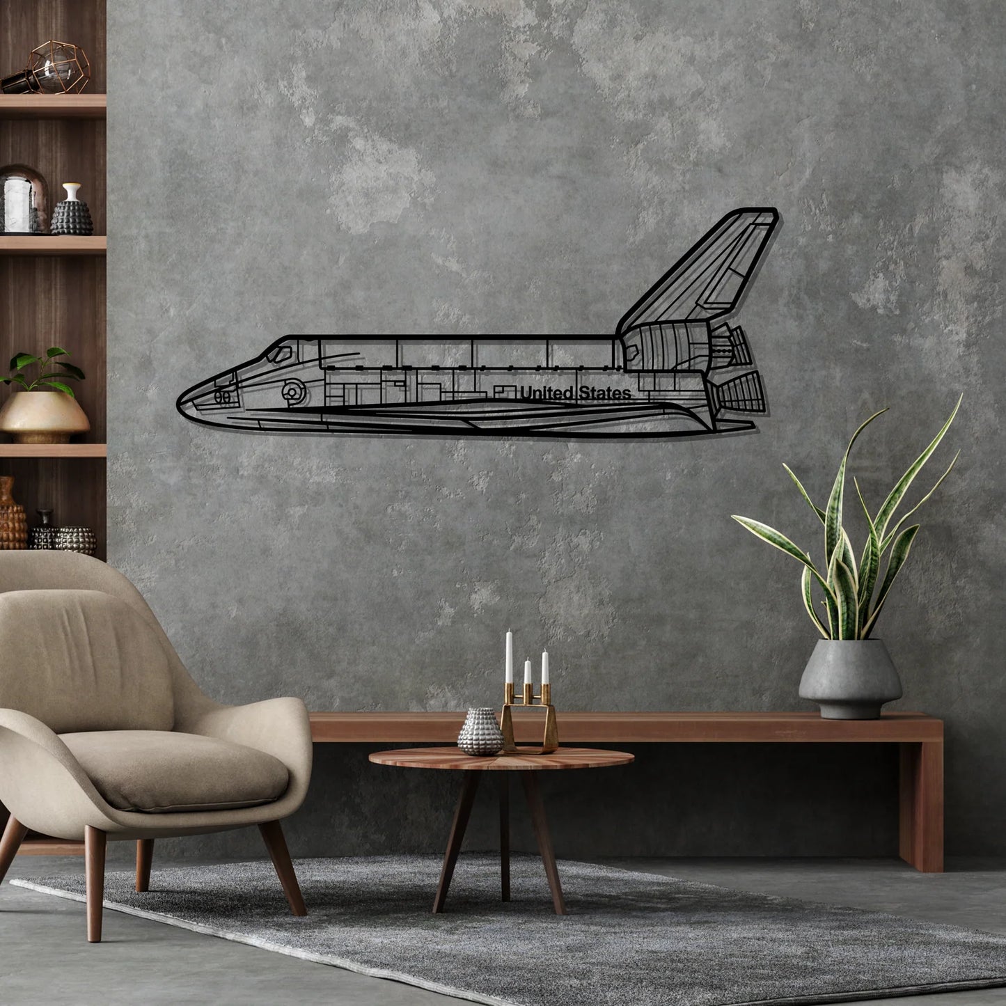 Space Shuttle Silhouette Metal Wall Art